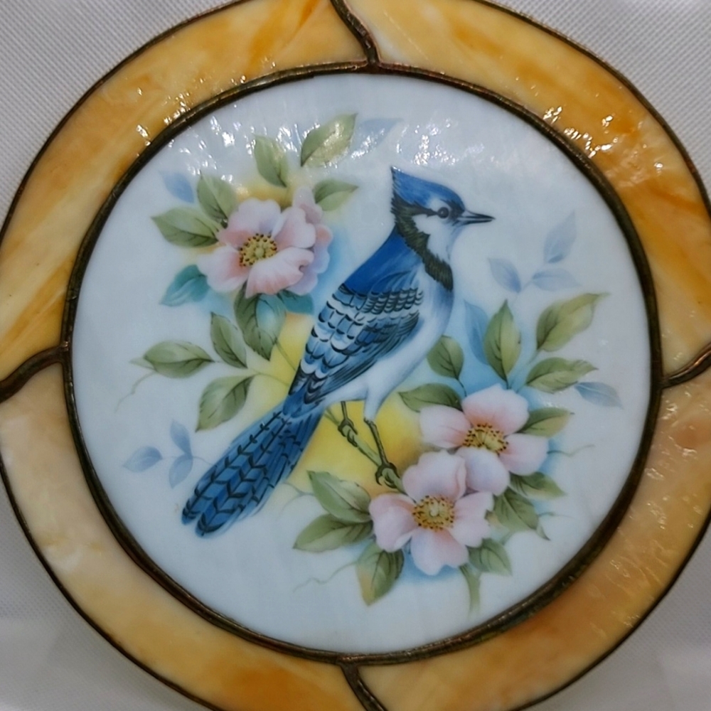 Vintage Bird and Flowers Round Suncather - Picture 3 of 9